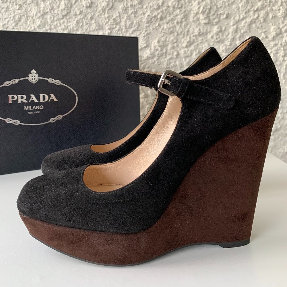 Prada Milano Suede Pumps with Strap Size 6.5 (EU 37) - Picture 3 of 7